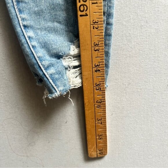 American Eagle Outfitters High Rise Jegging distressed frayed skinny jeans Sz 0 - Picture 11 of 13